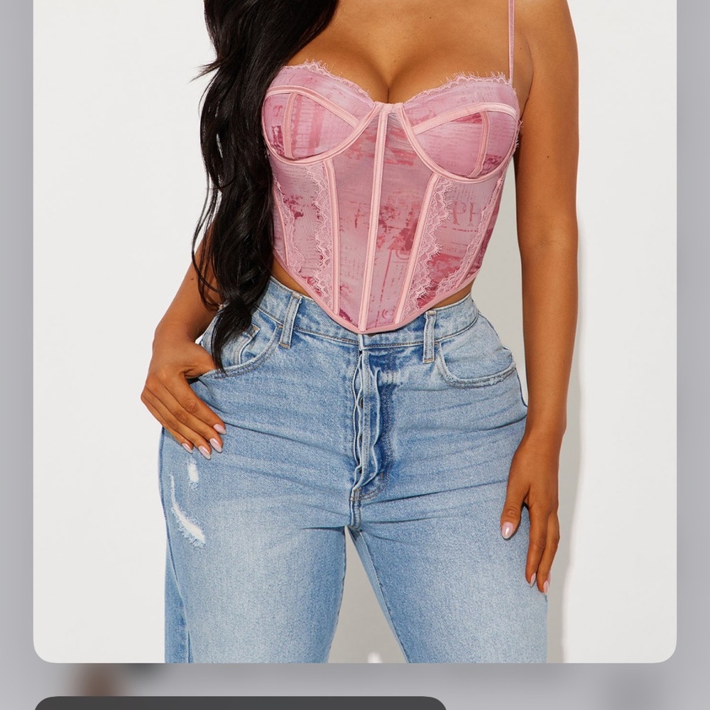 Dash Pink Lace Bustier Top